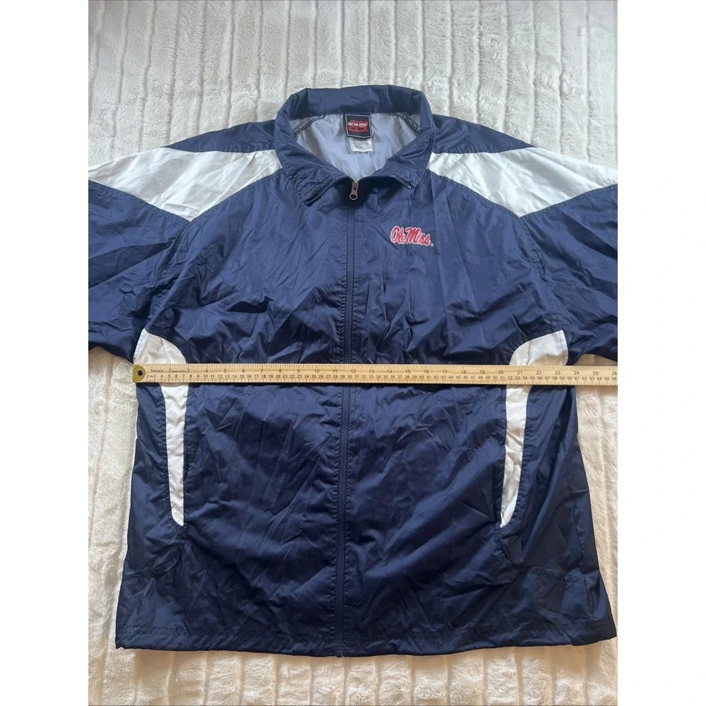 Ole‎ Miss Rebels Genuine Stuff GS Collegiate Hooded Rain Jacket Men's M VG